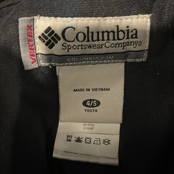 Columbia Vertex Youth black Snowboard/Ski pants, size 4/5, frayed cuffs - Picture 3 of 8